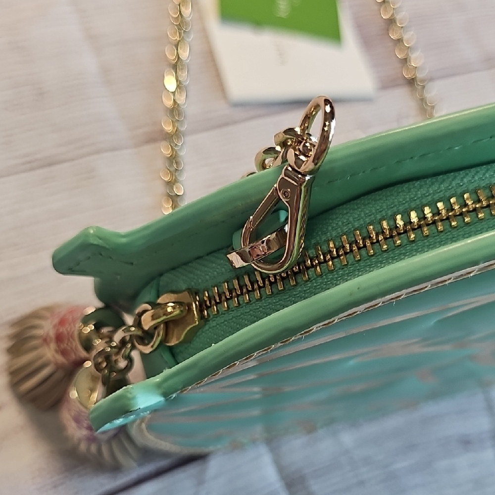 NWT Kate Spade Green Leaf Shape Crossbody Bag - Picture 7 of 10
